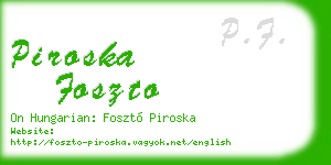 piroska foszto business card
